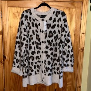 J. Crew Leopard Print Cardigan - Black and Cream